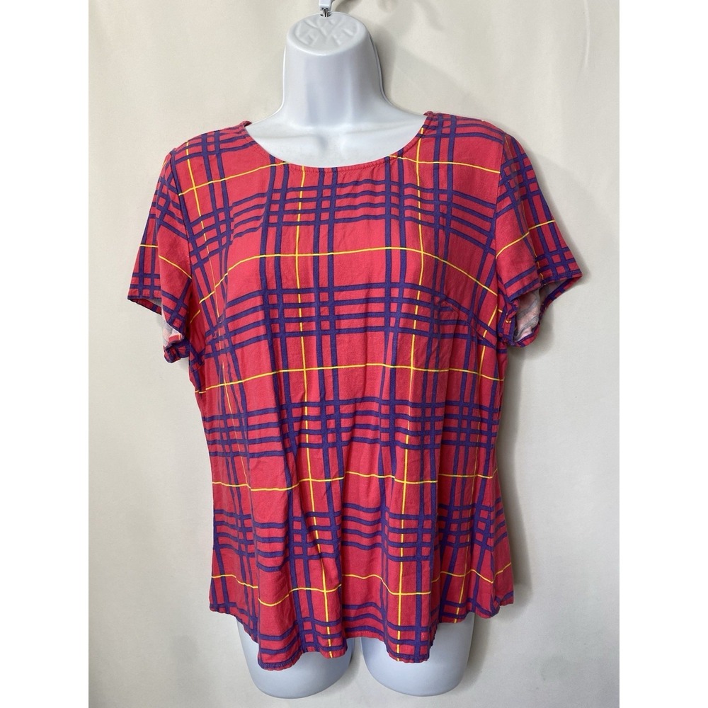 Linea Donna Women's Shirt Size Large Summer Vacation Nautical Preppy Sailor Girl